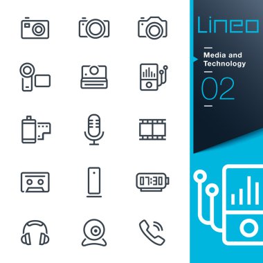 Lineo - medya ve teknoloji anahat simgeleri