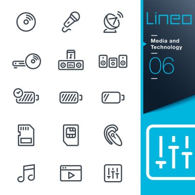 Lineo - medya ve teknoloji anahat simgeleri
