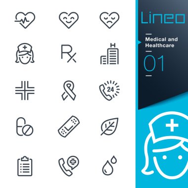 Lineo - tıp ve sağlık anahat simgeleri