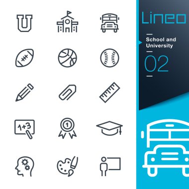 Lineo - okul ve üniversite anahat simgeleri
