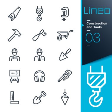 Lineo - inşaat ve araçları anahat simgeleri