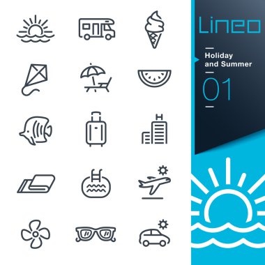 Lineo - tatil ve yaz anahat simgeleri