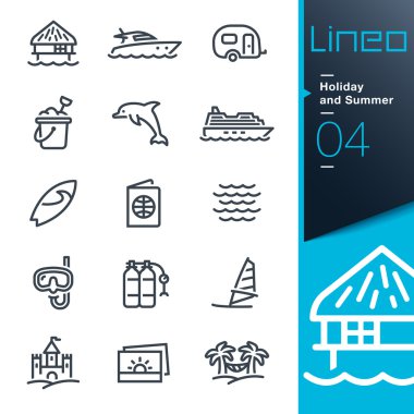 Lineo - tatil ve yaz anahat simgeleri