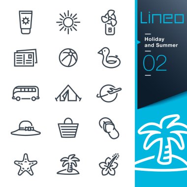 Lineo - tatil ve yaz anahat simgeleri