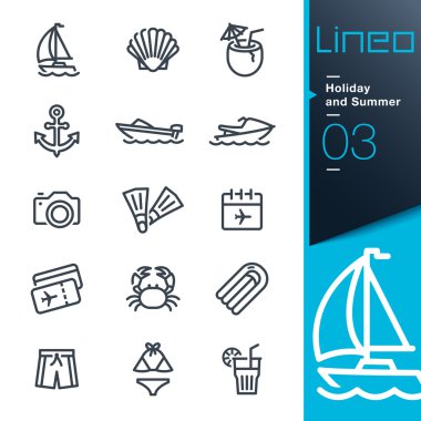 Lineo - tatil ve yaz anahat simgeleri