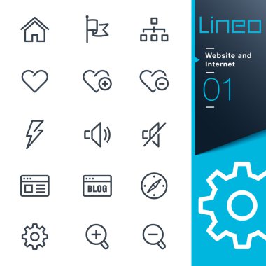 Lineo - Web sitesi ve Internet anahat simgeleri