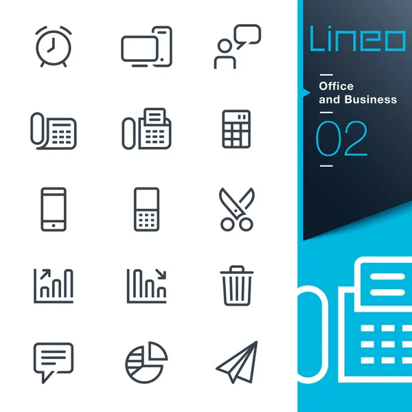 Lineo - γραφείο και επιχείρηση περίγραμμα εικονίδια — Διανυσματικό Αρχείο