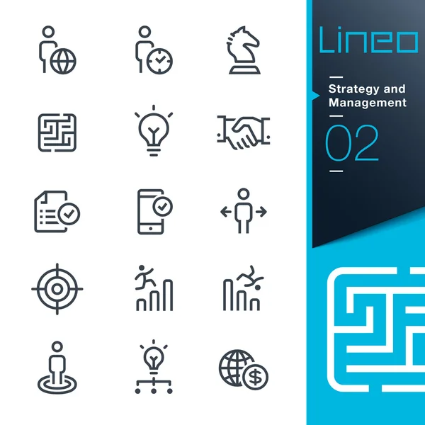 Lineo - Stratégie et gestion esquisse icônes — Image vectorielle