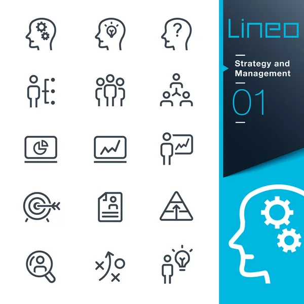 Lineo - Strategy and Management outline icons — Stock Vector