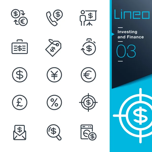 Lineo - Investing and Finance outline icons — Stock Vector