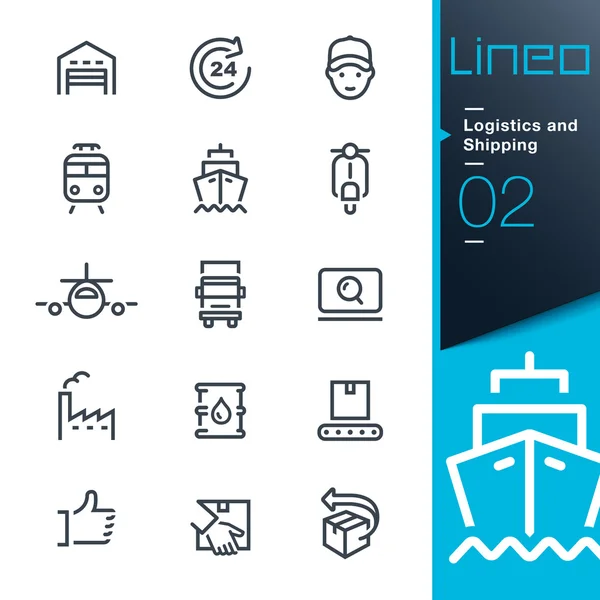 Lineo - Logistics and Shipping outline icons — Stock Vector