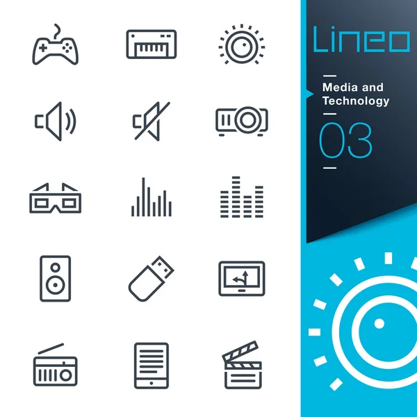 Lineo - Media and Technology outline icons — Stock Vector