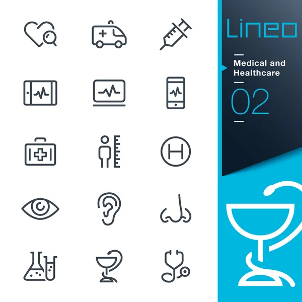 Lineo - Medical and Healthcare outline icons — Stock Vector