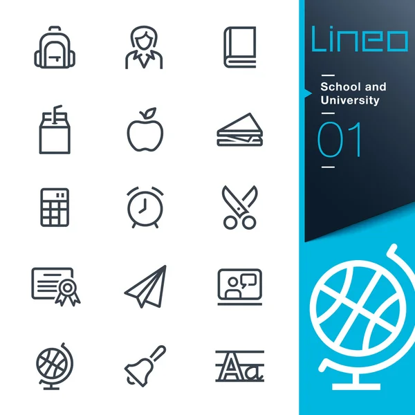 Lineo - School and University outline icons — Stock Vector