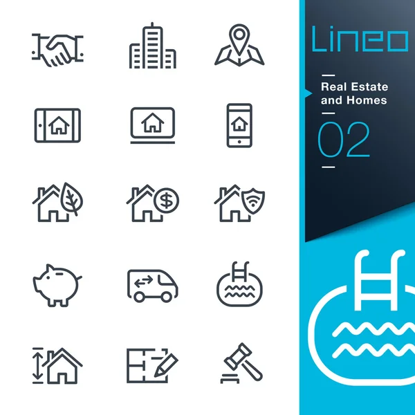 Lineo - Real Estate and Homes outline icons — Stock Vector