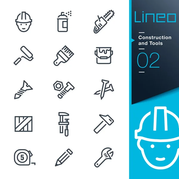 Lineo - Construction and Tools outline icons — Stock Vector