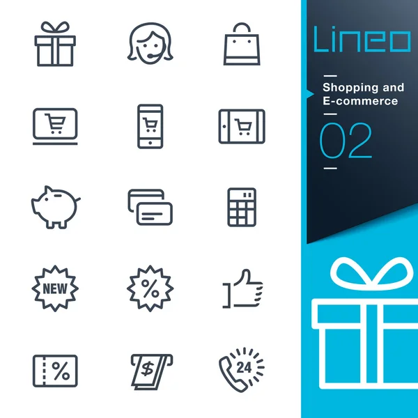 Lineo - εμπορική και E-commerce εικονίδια διάρθρωσης — Διανυσματικό Αρχείο