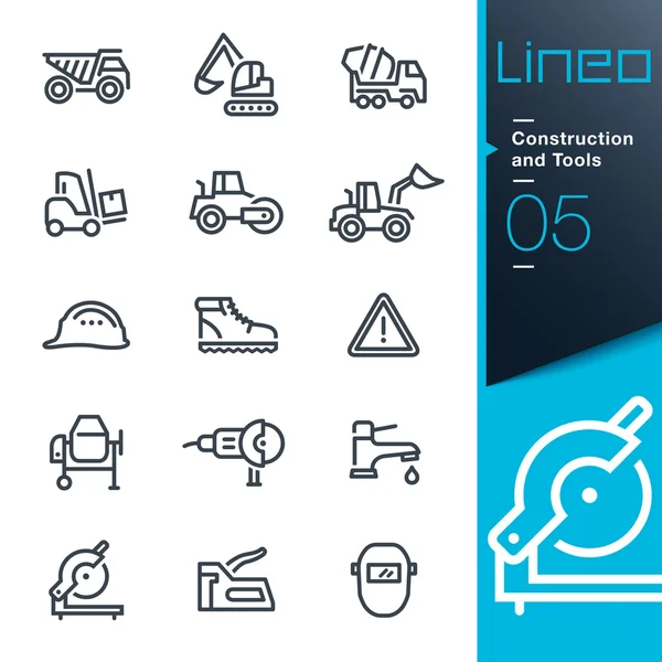 Lineo - Construction and Tools outline icons — Stock Vector