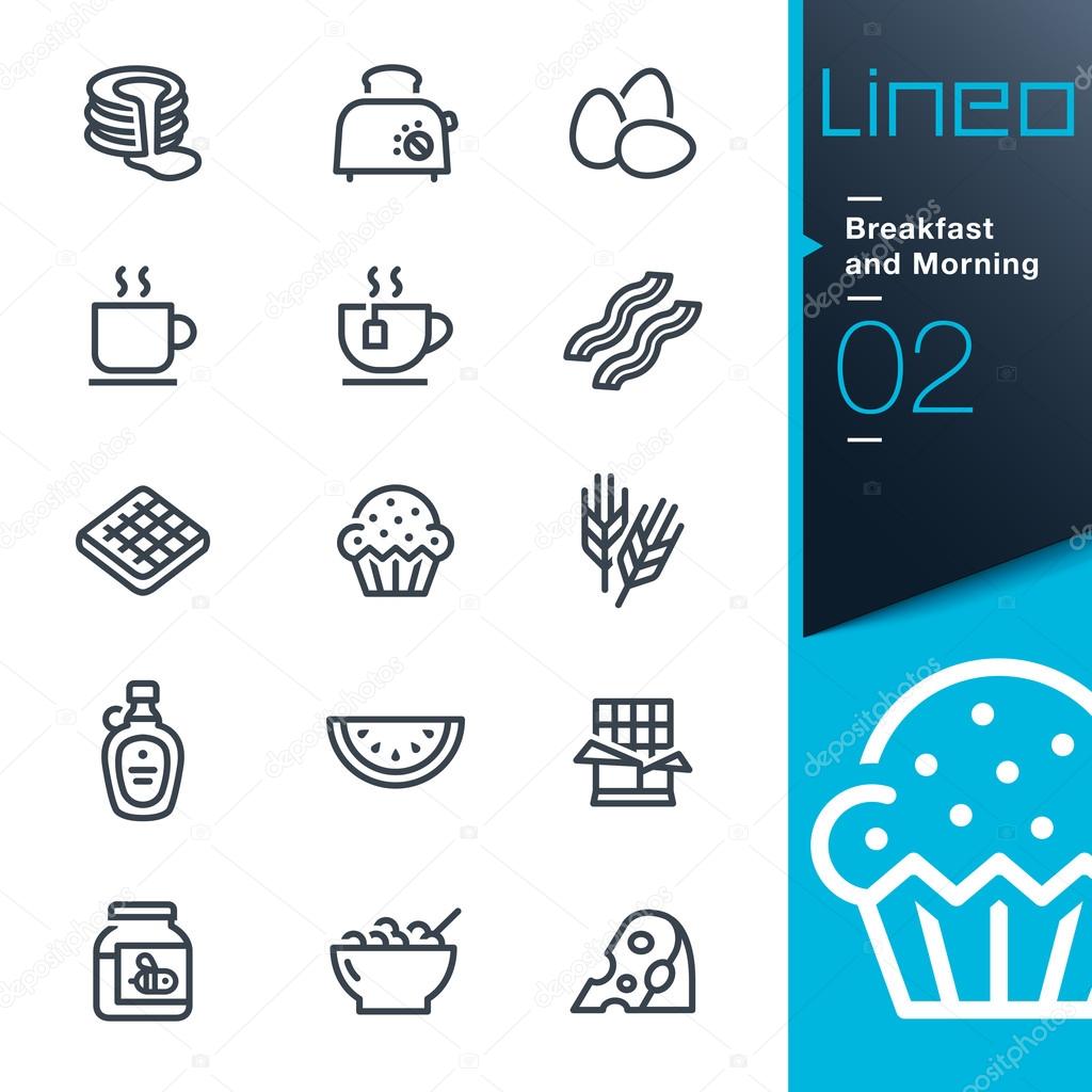 Lineo - Breakfast and Morning outline icons