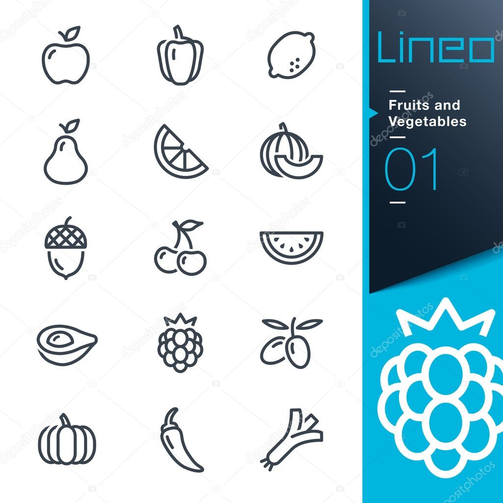 Lineo - Fruits and Vegetables outline icons