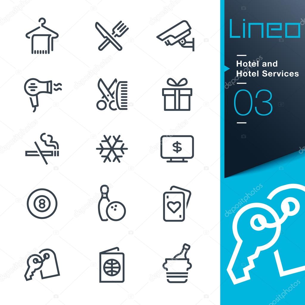 Lineo - Hotel and Hotel Services outline icons