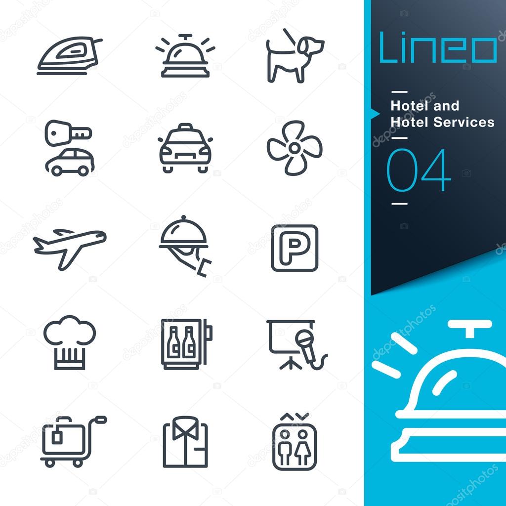 Lineo - Hotel and Hotel Services outline icons