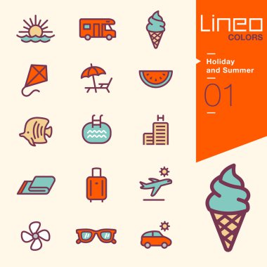Lineo renk - tatil ve yaz simgeler