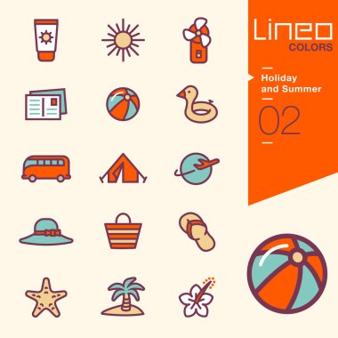 Lineo renk - tatil ve yaz simgeler