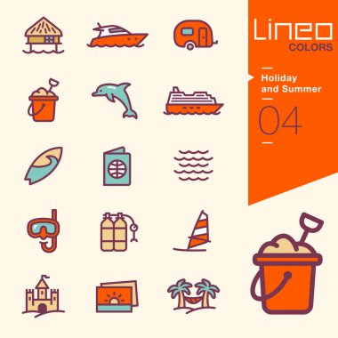 Lineo renk - tatil ve yaz simgeler