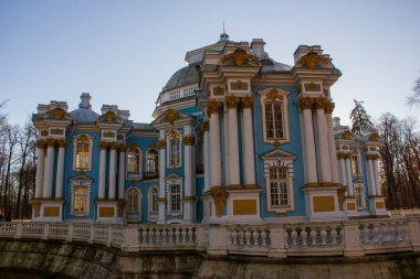 18. yüzyılın ortalarında, Catherine Park, Puşkin, St. Petersburg, Rusya 'daki Eski Bahçe topraklarındaki Hermitage pavyonu mimari bir anıttır. 2020 Sonbaharı