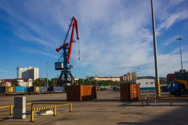 Murmansk, Rusya 'daki deniz terminalinin toprağı, Ağustos 2020