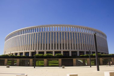 Krasnodar Stadyumu ve parkın manzarası, Temmuz 2020, Krasnodar, Rusya.