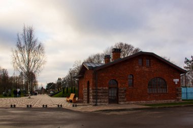 Donanmaya adanmış müze ve tarihi park. Kaleler Adası. Kronshtadt, Rusya, Kasım 2020.