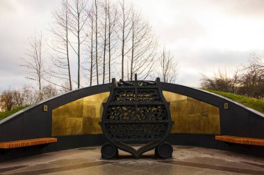 Donanmaya adanmış müze ve tarihi park. Kaleler Adası. Kronshtadt, Rusya, Kasım 2020.