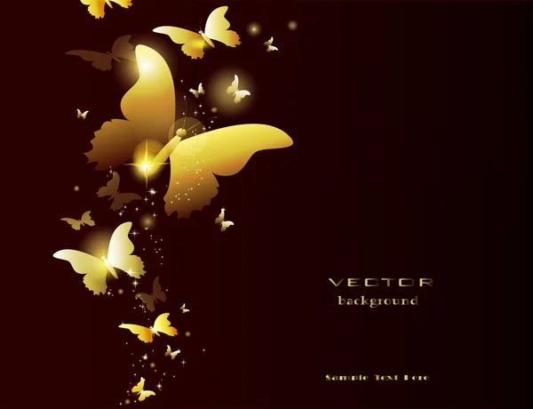 Vector light gold butterfly — Stock Vector