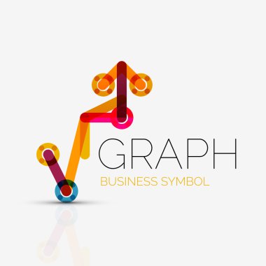 Soyut logo fikri, doğrusal grafik veya grafik iş simgesi. Yaratıcı vektör logo tasarım şablonu