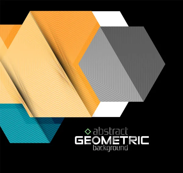 Vector formas geométricas de color sobre fondo negro — Vector de stock