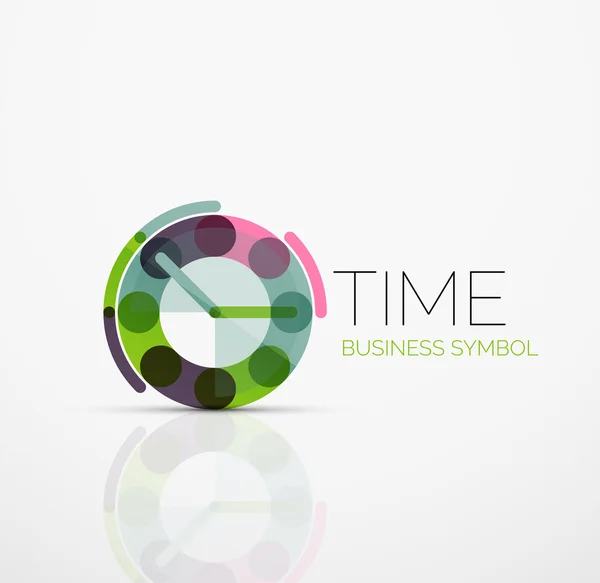 Vector abstract logo idea, time concept or clock business icon. Creative logotype design template — Stock Vector