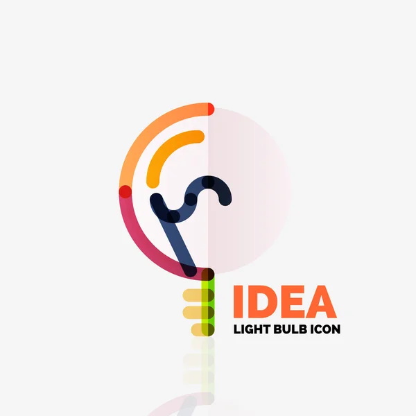 Logo, Vektor Glühbirne abstrakte lineare geometrische Business-Ikone. Ideenkonzept — Stockvektor