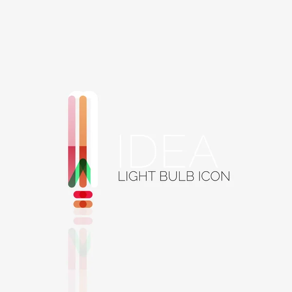 Logo, vector light bulb abstract linear geometric business icon. Idea concept — Stock Vector