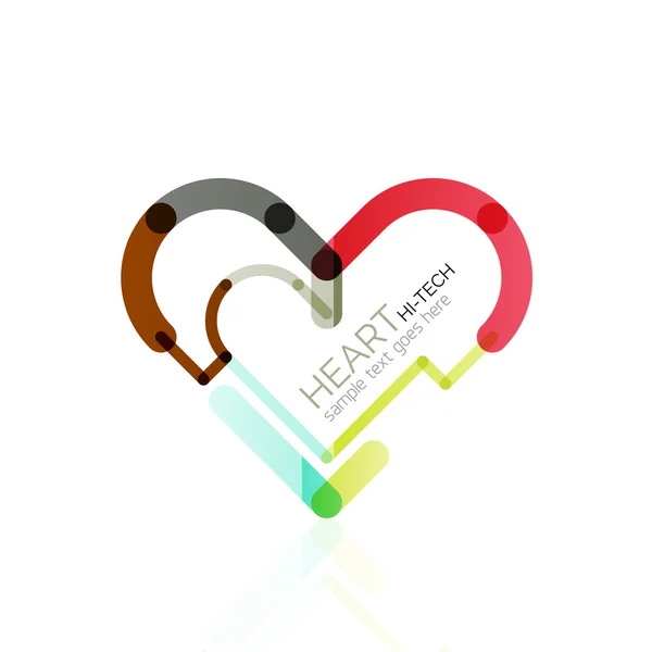 Logo láska srdce, abstraktní lineární geometrické obchodu ikon — Stockový vektor