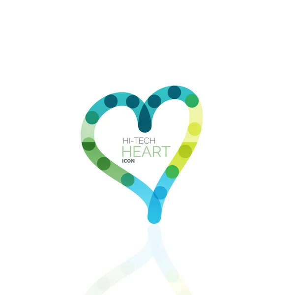Logo miłość serca, streszczenie liniowy biznes geometrycznej ikona — Wektor stockowy