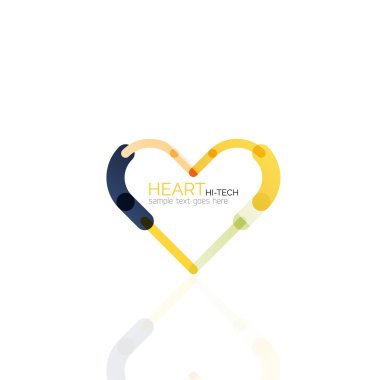 Logo aşk kalp, doğrusal geometrik iş simgesi