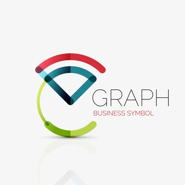 Abstract logo idea, linear chart or graph  business icon. Creative vector logotype design template — Stock Vector