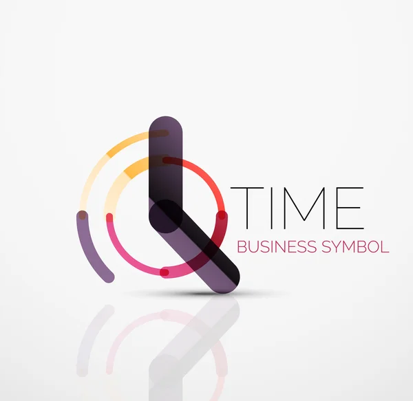 Idea de logotipo abstracto vectorial, concepto de tiempo o icono de negocio reloj. Plantilla de diseño del logotipo creativo — Archivo Imágenes Vectoriales