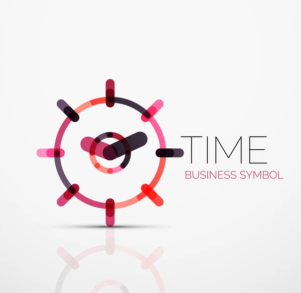 Idea de logotipo abstracto vectorial, concepto de tiempo o icono de negocio reloj. Plantilla de diseño del logotipo creativo — Vector de stock