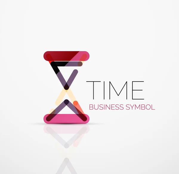 Idea de logotipo abstracto vectorial, concepto de tiempo o icono de negocio reloj. Plantilla de diseño del logotipo creativo — Vector de stock