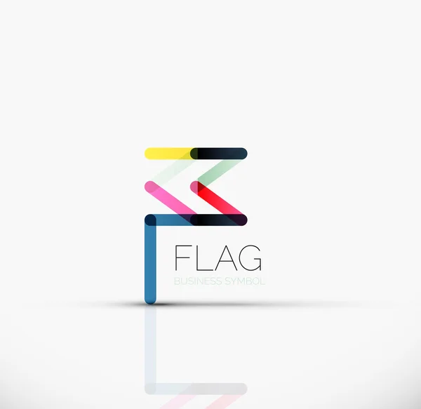 Logo flagga, abstrakt linjär geometriska business ikonen — Stock vektor