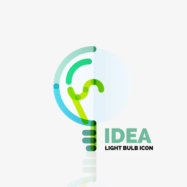 Logo, lampadina vettoriale astratta lineare geometrica business icon. Idea concetto — Vettoriale Stock