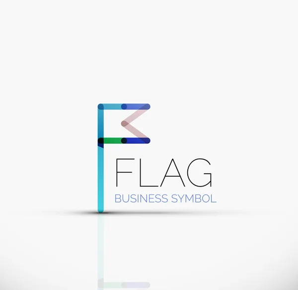 Logo Flagge, abstrakte linear geometrische Business-Ikone — Stockvektor
